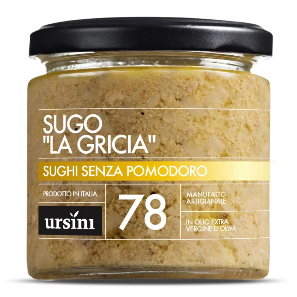 Ursini - "La Gricia" Sauce - 78 - Without Tomatoes - Sauces - Organic Italian Extra Virgin Olive Oil - Avvenice