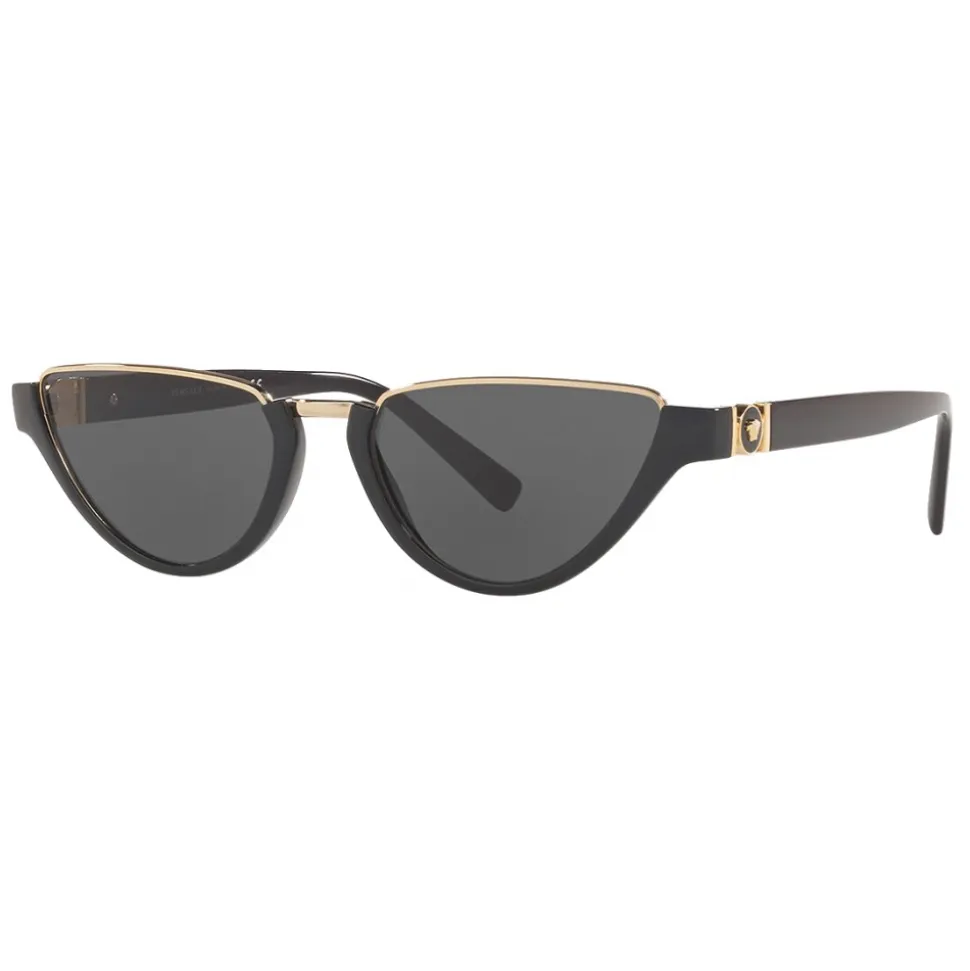 Versace - Cut-Off Medusa Medallion Sunglasses - Black - Sunglasses - Versace Eyewear - Avvenice