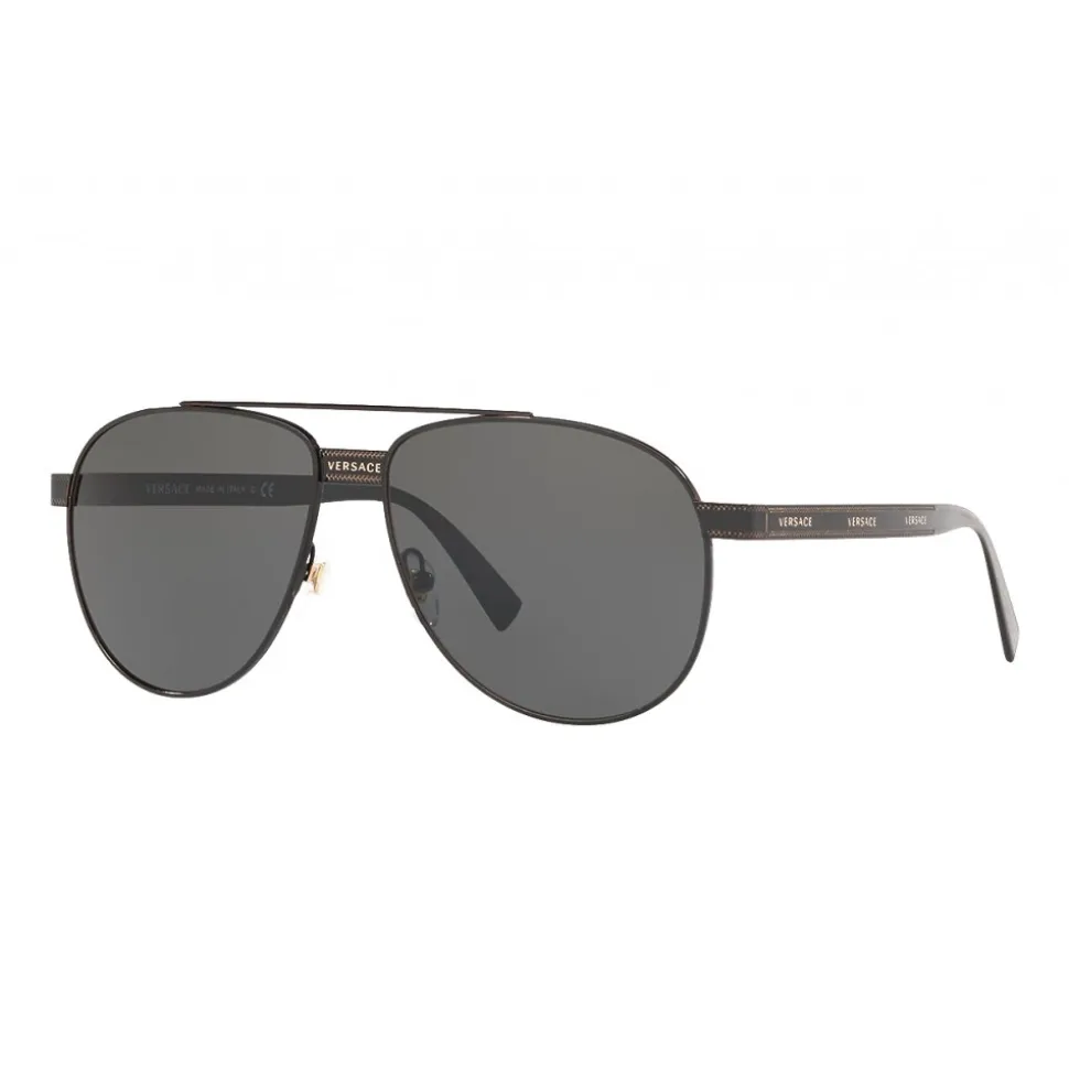Versace - Logomania Pilot Sunglasses Versace - Black - Sunglasses - Versace Eyewear - Avvenice