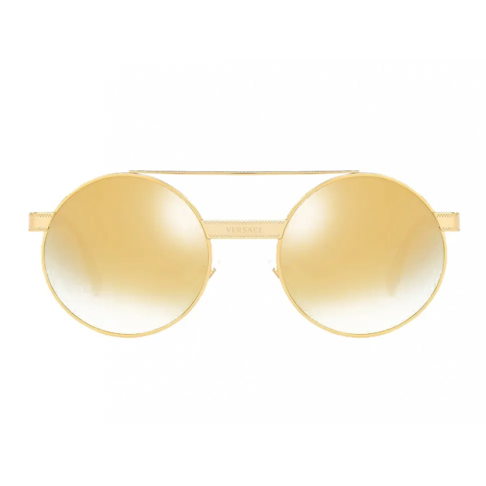 Versace - Logomania Round Sunglasses Versace - Mirror - Sunglasses - Versace Eyewear - Avvenice