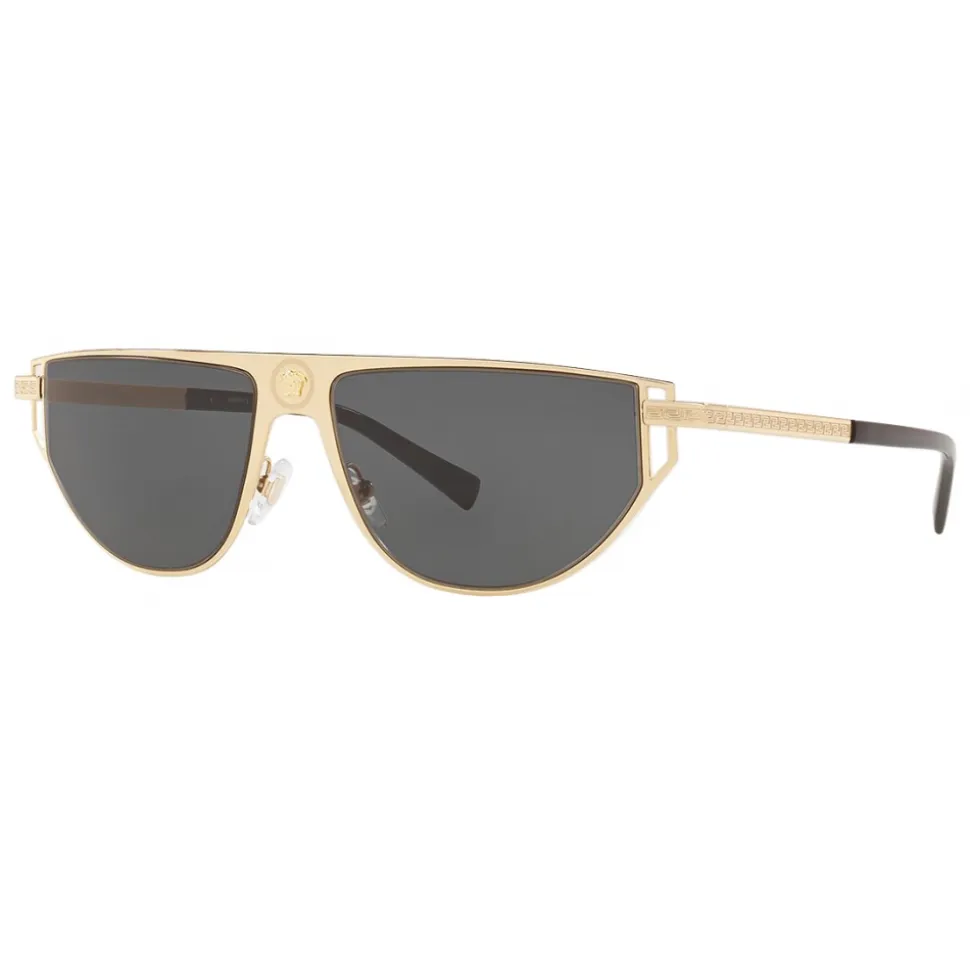 Versace - Sunglasses Cut-Grecamania Visor - Gold Grey - Sunglasses - Versace Eyewear - Avvenice