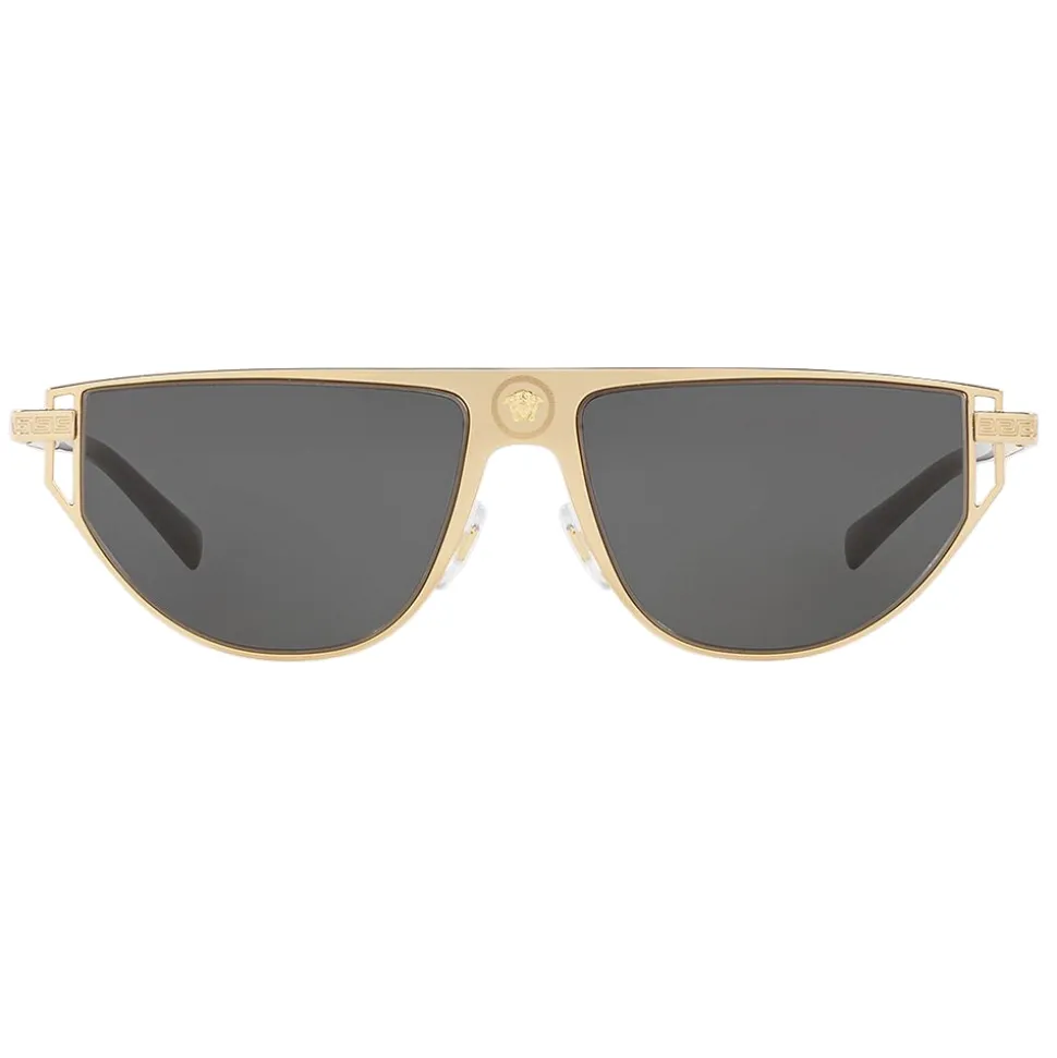 Versace - Sunglasses Cut-Grecamania Visor - Gold Grey - Sunglasses - Versace Eyewear - Avvenice