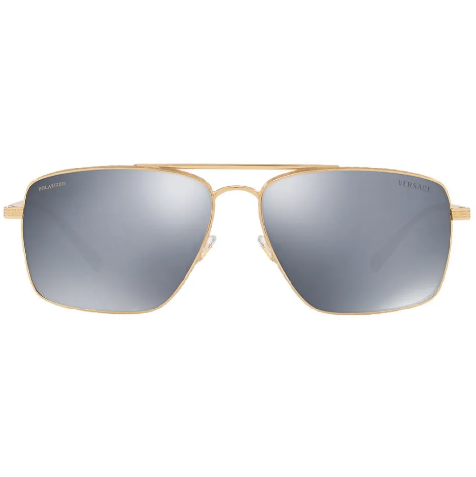 Versace - Sunglasses Greca Square Polarized - Gold - Sunglasses - Versace Eyewear - Avvenice