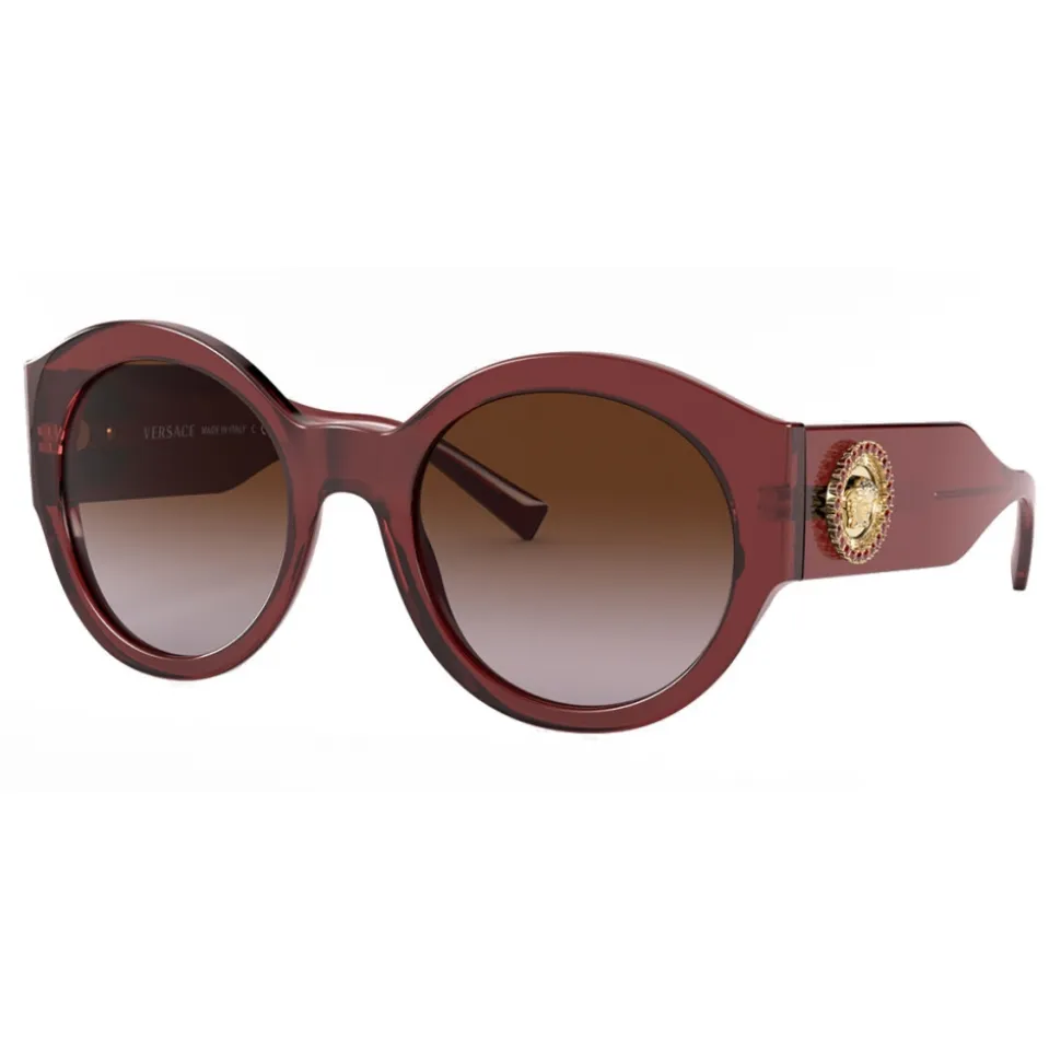 Versace - Sunglasses Round Medusa Crystal - Burgundy - Sunglasses - Versace Eyewear - Avvenice