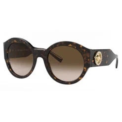 Versace - Sunglasses Round Medusa Crystal - Brown - Sunglasses - Versace Eyewear - Avvenice