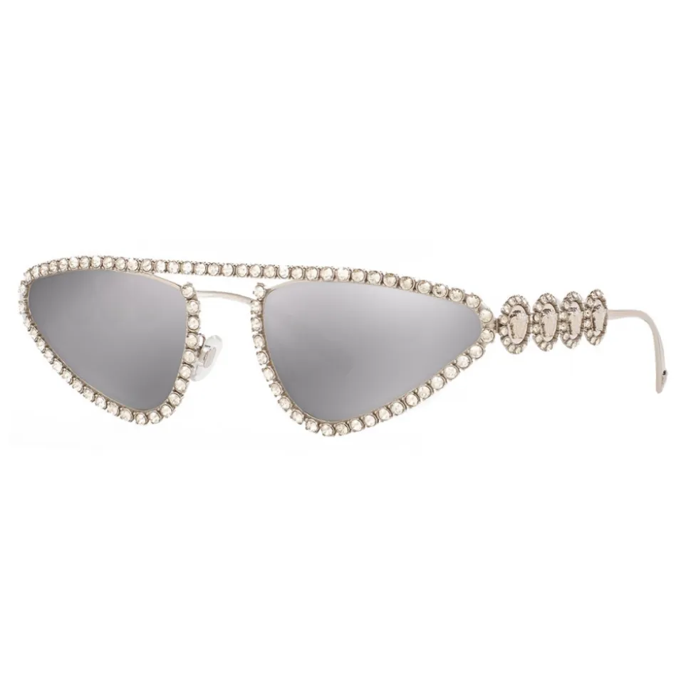 Versace - Sunglasses Signature Medusa Crystal - Silver - Sunglasses - Versace Eyewear - Avvenice