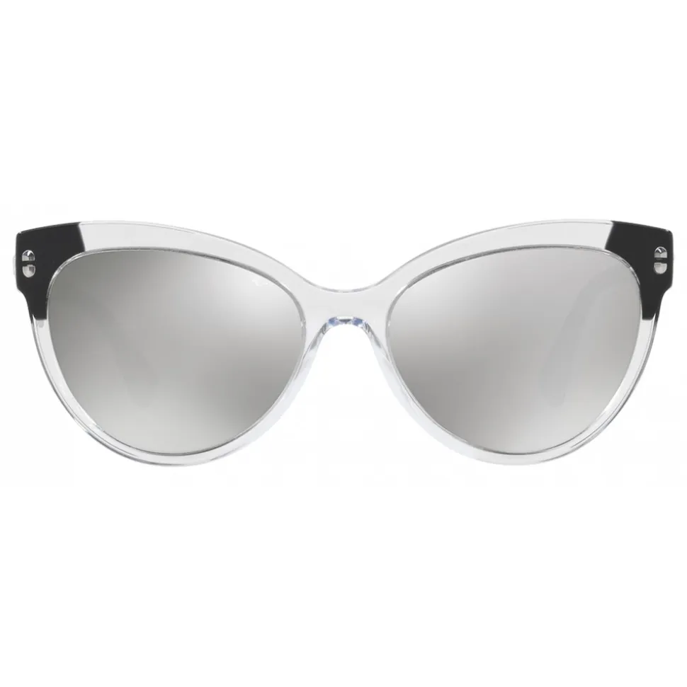 Versace - Sunglasses Versace Contrast Cat Eye Cristalli - Silver - Sunglasses - Versace Eyewear - Avvenice