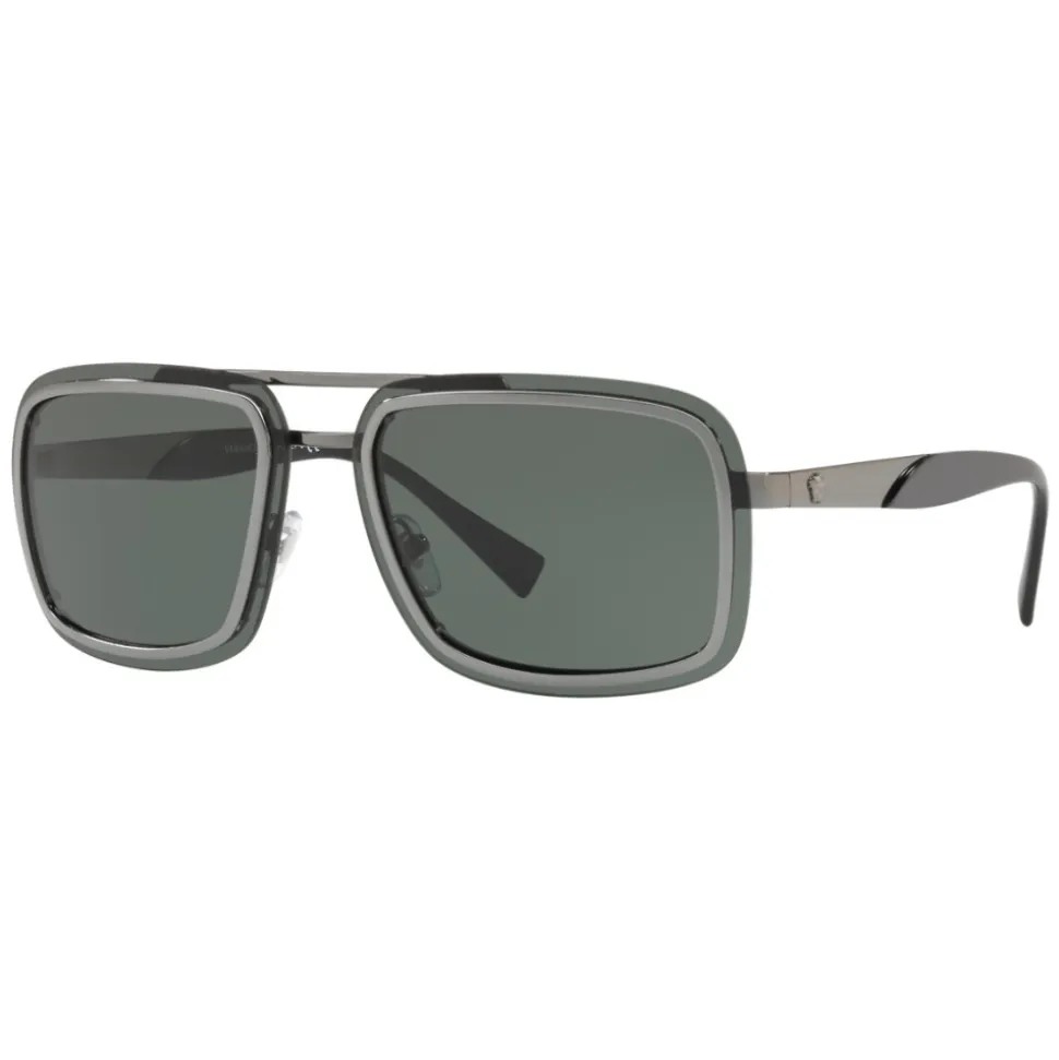 Versace - Sunglasses Versace V-Wire Square - Black Silver - Sunglasses - Versace Eyewear - Avvenice