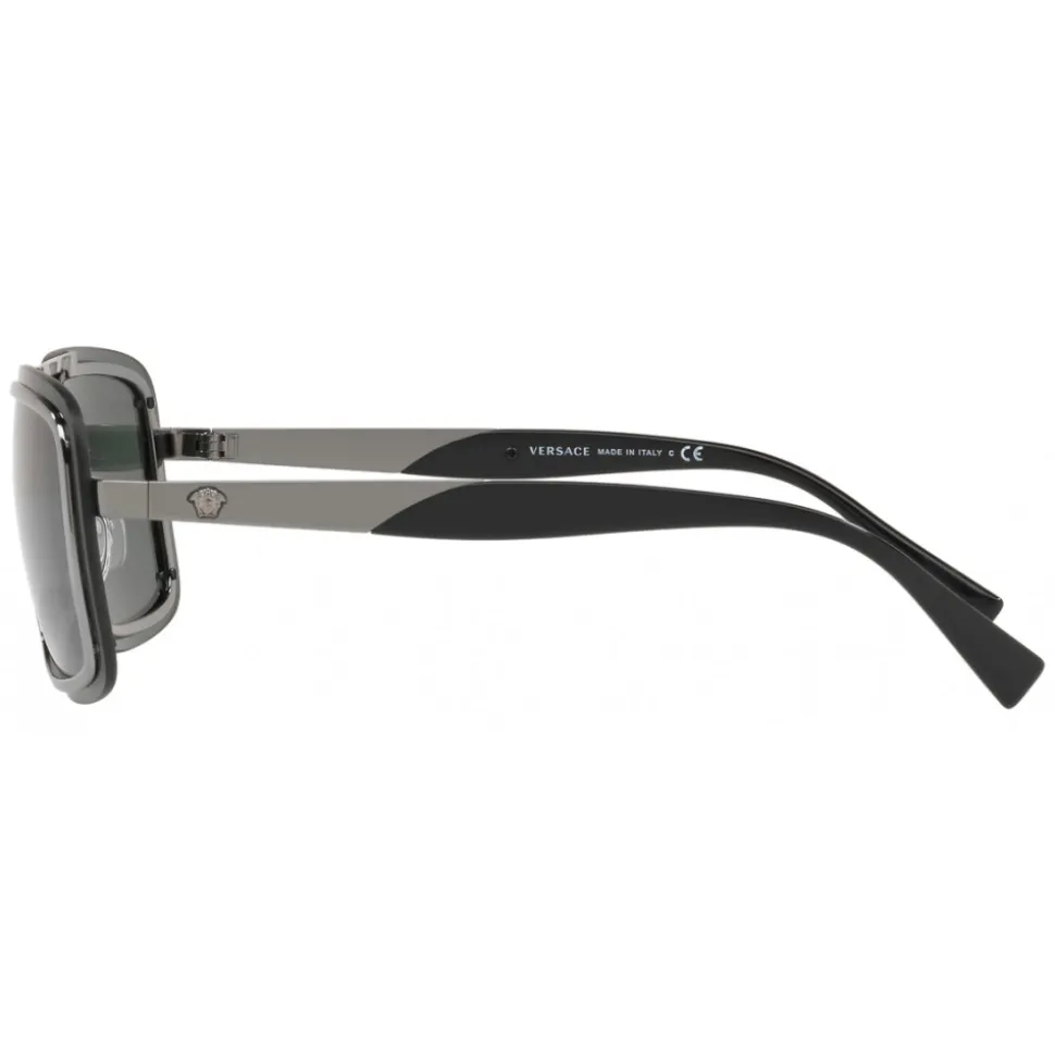 Versace - Sunglasses Versace V-Wire Square - Black Silver - Sunglasses - Versace Eyewear - Avvenice