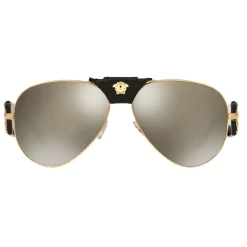 Versace - Versace Baroque Sunglasses - Mirrored Black - Sunglasses - Versace Eyewear - Avvenice