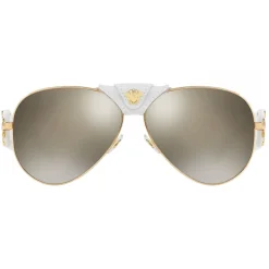 Versace - Versace Baroque Sunglasses - Mirrored White - Sunglasses - Versace Eyewear - Avvenice
