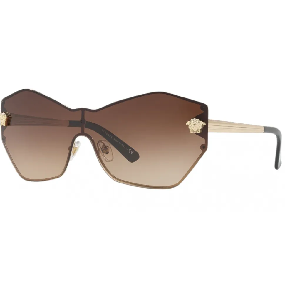 Versace - Versace Glam Medusa Shield Sunglasses - Brown - Sunglasses - Versace Eyewear - Avvenice