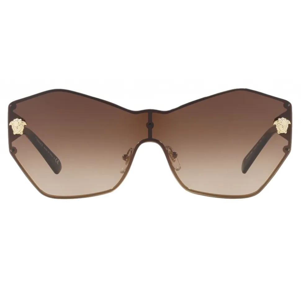 Versace - Versace Glam Medusa Shield Sunglasses - Brown - Sunglasses - Versace Eyewear - Avvenice