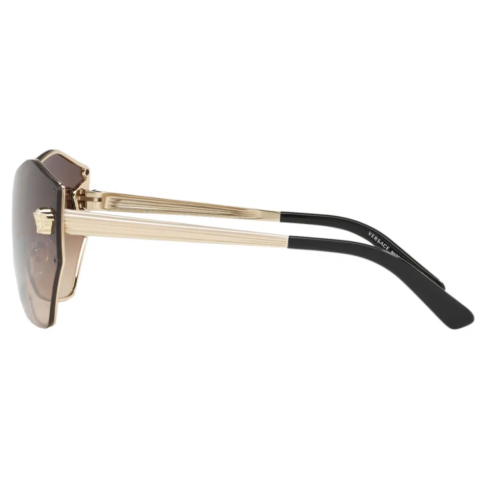 Versace - Versace Glam Medusa Shield Sunglasses - Brown - Sunglasses - Versace Eyewear - Avvenice