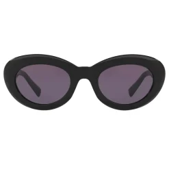 Versace - Versace Medusa Stud Oval Sunglasses - Black - Sunglasses - Versace Eyewear - Avvenice