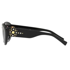 Versace - Versace Medusa Stud Oval Sunglasses - Black - Sunglasses - Versace Eyewear - Avvenice