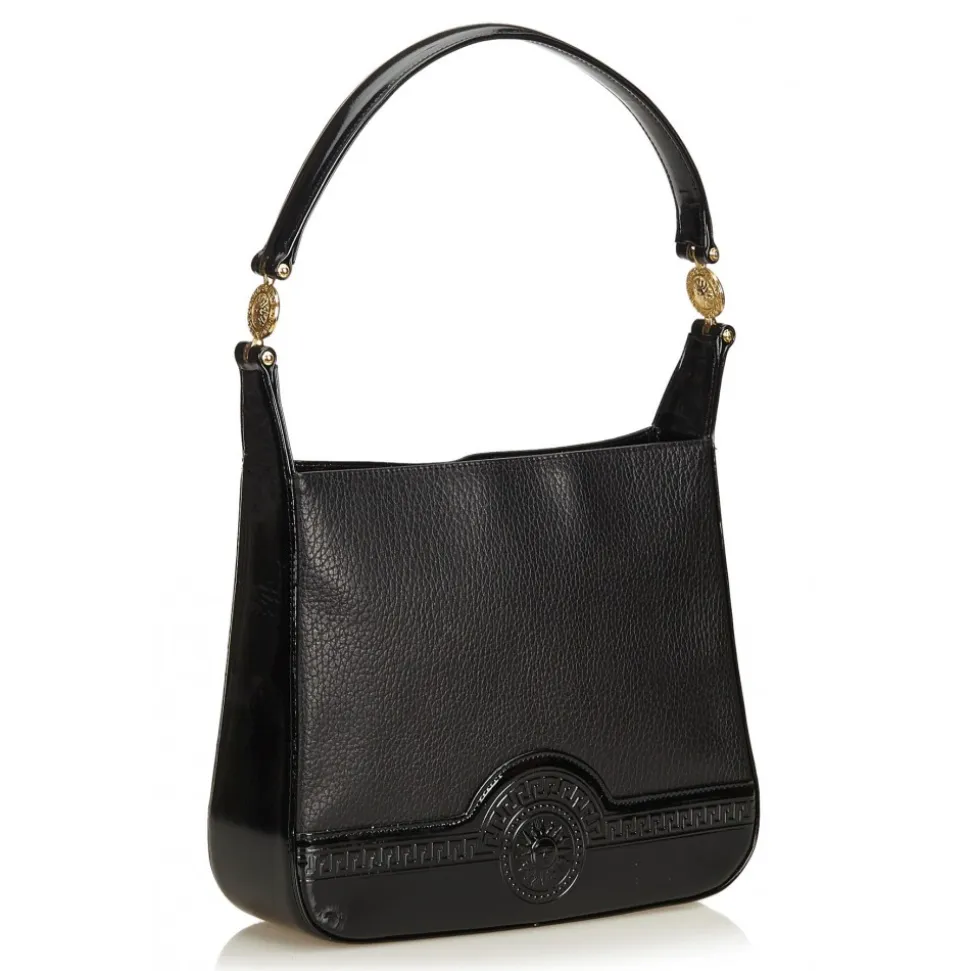 Versace Vintage - Leather Shoulder Bag - Black - Leather Handbag - Luxury High Quality - Avvenice