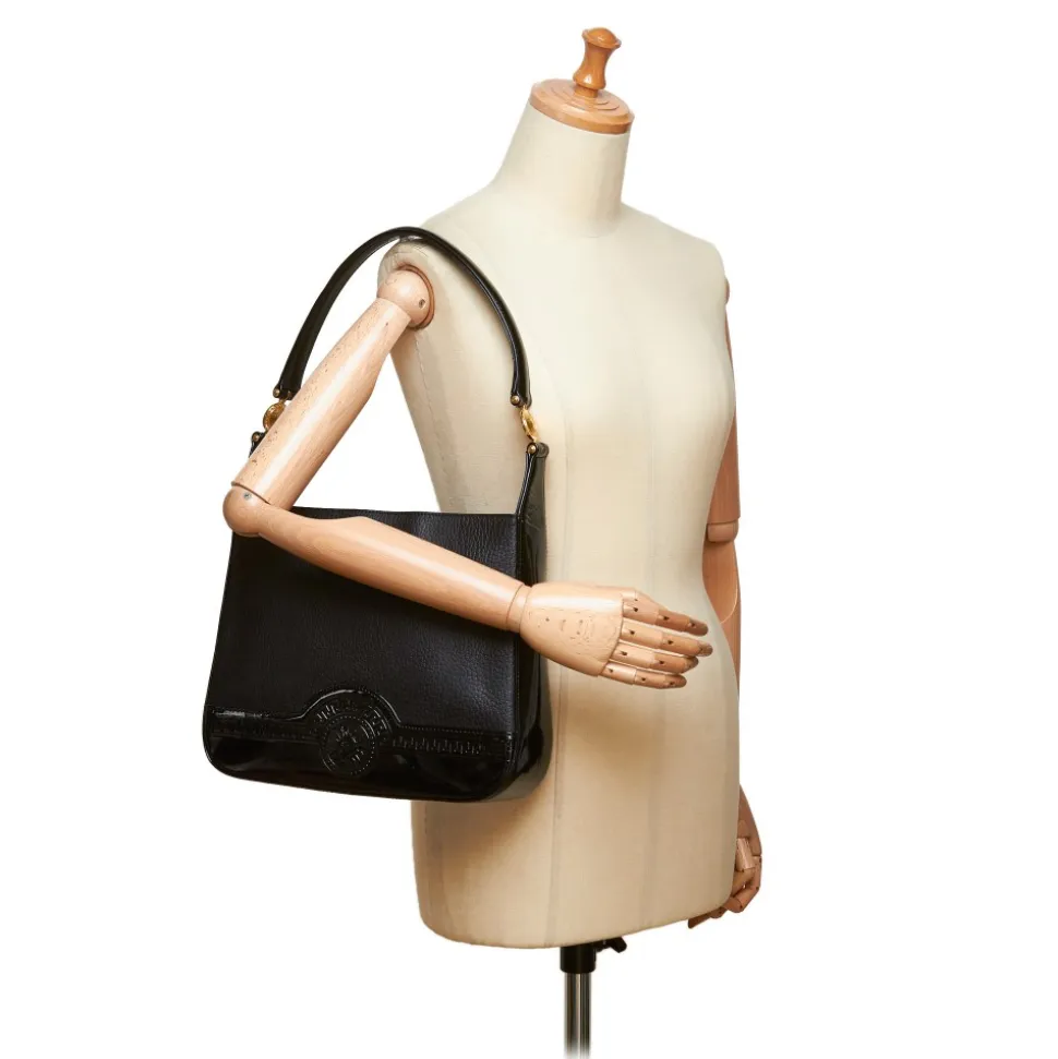 Versace Vintage - Leather Shoulder Bag - Black - Leather Handbag - Luxury High Quality - Avvenice