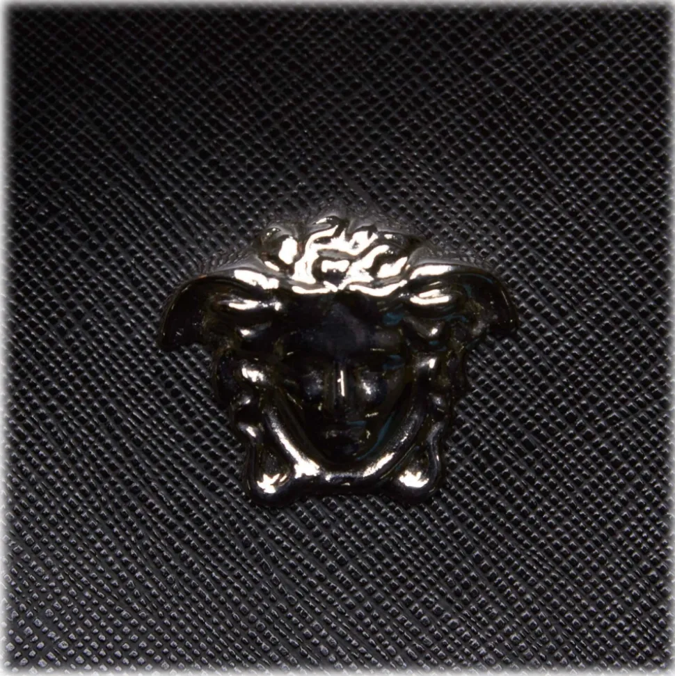 Versace Vintage - Medusa Clutch Bag - Black - Leather Handbag - Luxury High Quality - Avvenice