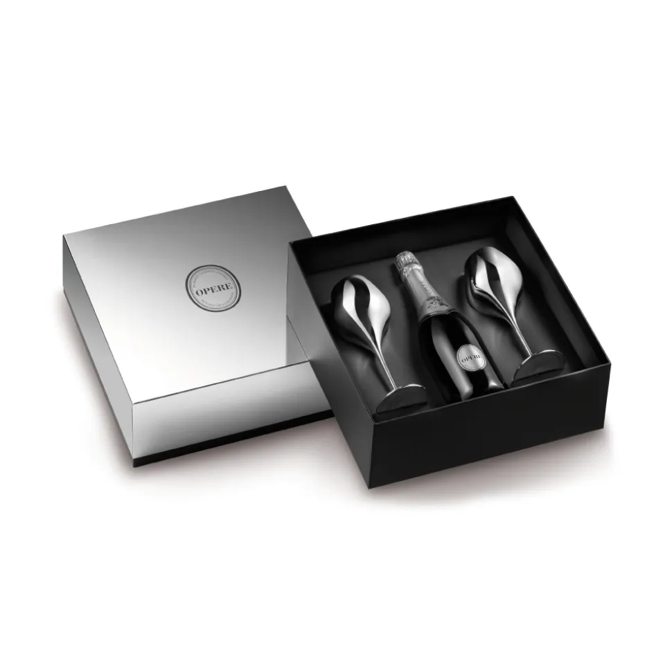 Villa Sandi - Brut - Opere Trevigiane - Gift Box with Two Silver Glasses - Quality Sparkling Wine - Prosecco & Sparking Wines - Avvenice