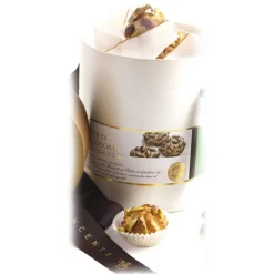 Vincente Delicacies - Almond Cookies with Sicilian Pistachios - Fine Pastry with Almonds in Cylindrical Box - Avvenice