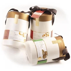 Vincente Delicacies - Almond Cookies with Sicilian Pistachios - Fine Pastry with Almonds in Cylindrical Box - Avvenice