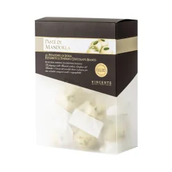 Vincente Delicacies - Almond Cookies with Sicilian Pistachios and Covered with Fine White Chocolate - Crystal Box - Avvenice