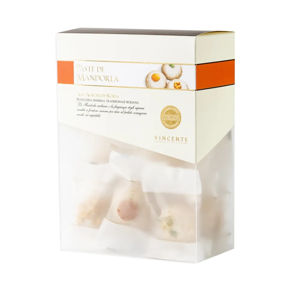 Vincente Delicacies - Almond Cookies with Sicilian Citrus Fruits - Fine Pastry with Almonds in Crystal Box - Avvenice