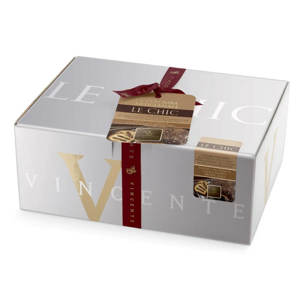 Vincente Delicacies - Artisan Easter Dove - 70% Extra Dark Chocolate and Modica Chocolate Cream - Le Chic - Gift Box - Avvenice