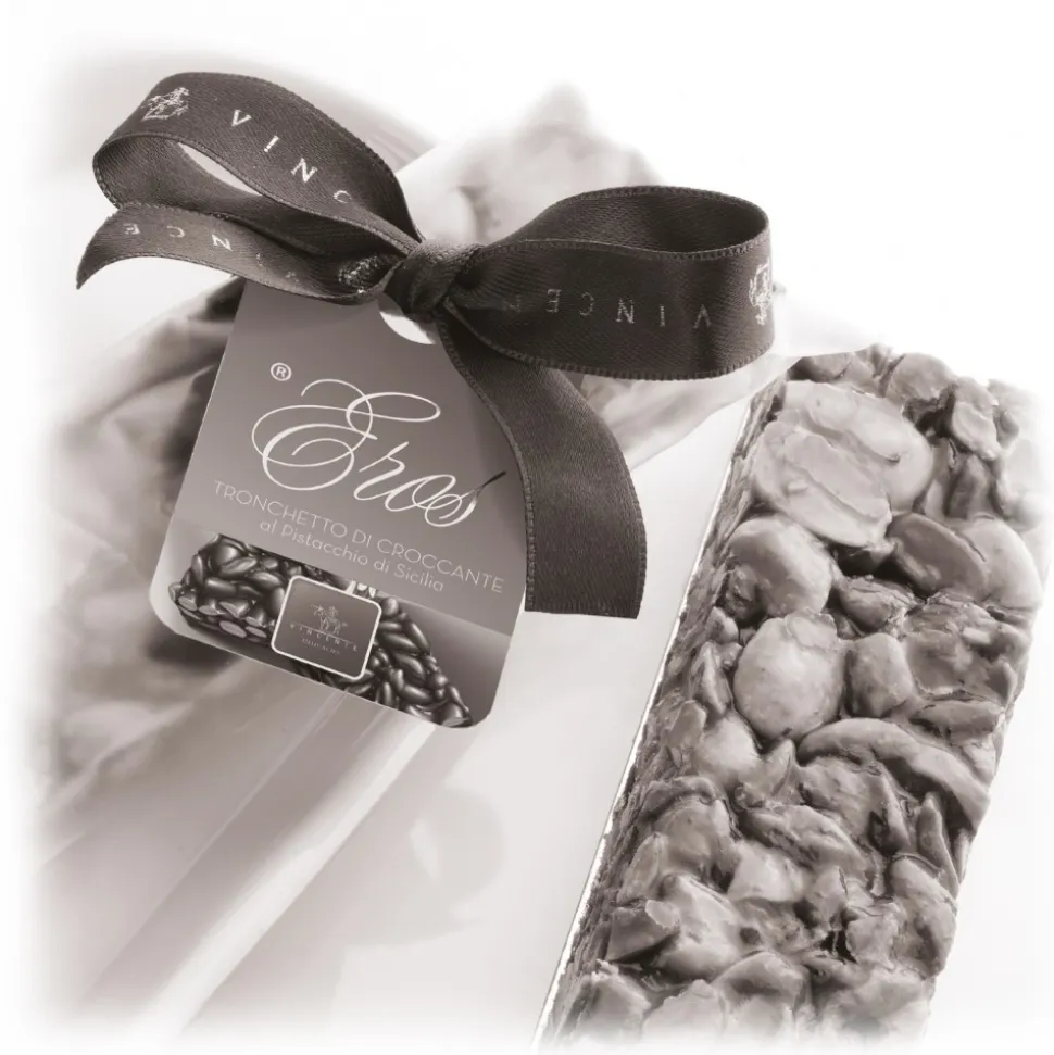 Vincente Delicacies - Crunchy Nougat Bar with Sicilian Hazelnuts - Eros - Opal Ribbon Flow-Pack - Avvenice