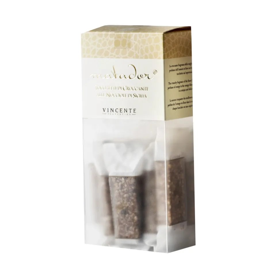Vincente Delicacies - Crunchy Nougat Pieces with Sicilian Hazelnuts - Matador Crystal Box - Avvenice