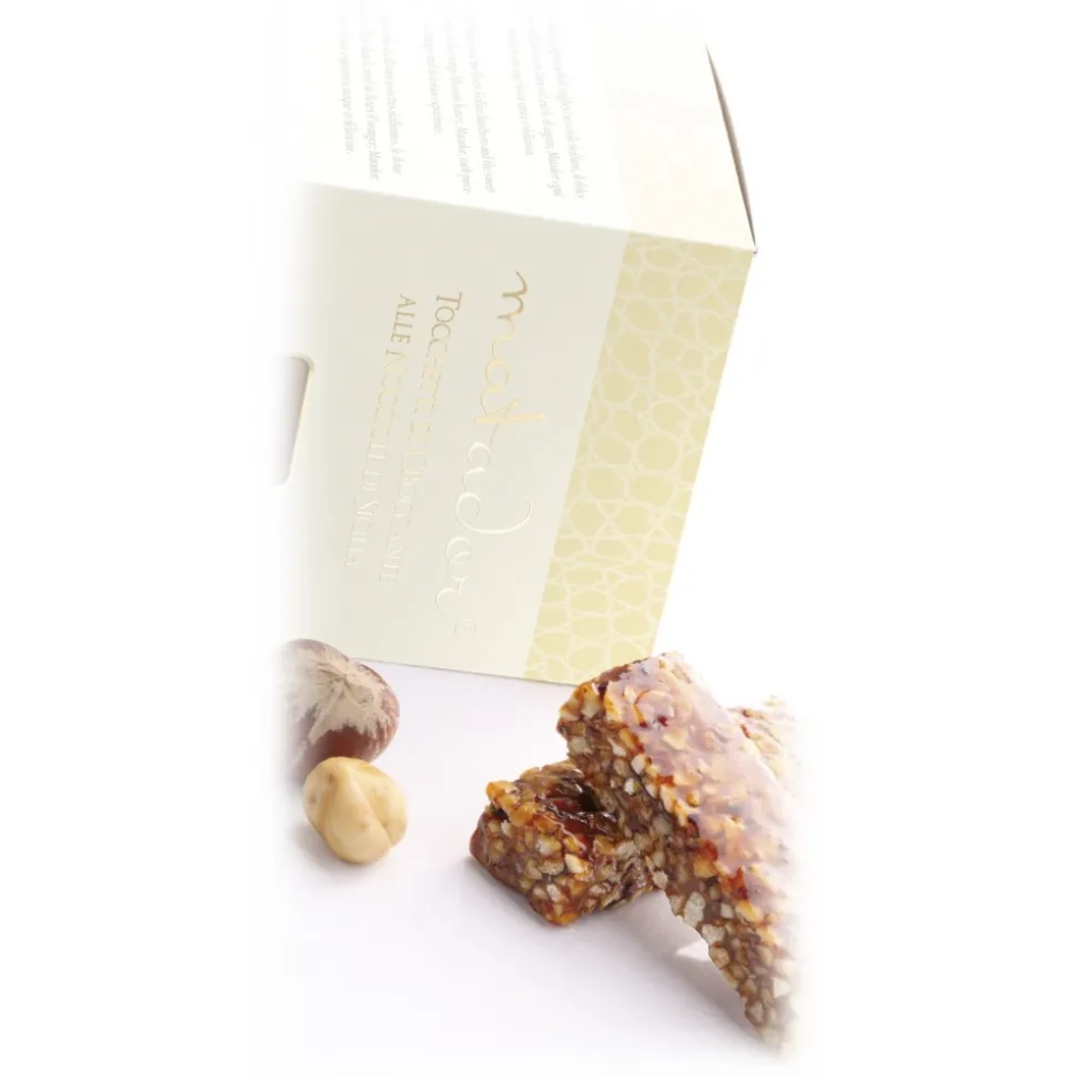 Vincente Delicacies - Crunchy Nougat Pieces with Sicilian Hazelnuts - Matador Crystal Box - Avvenice