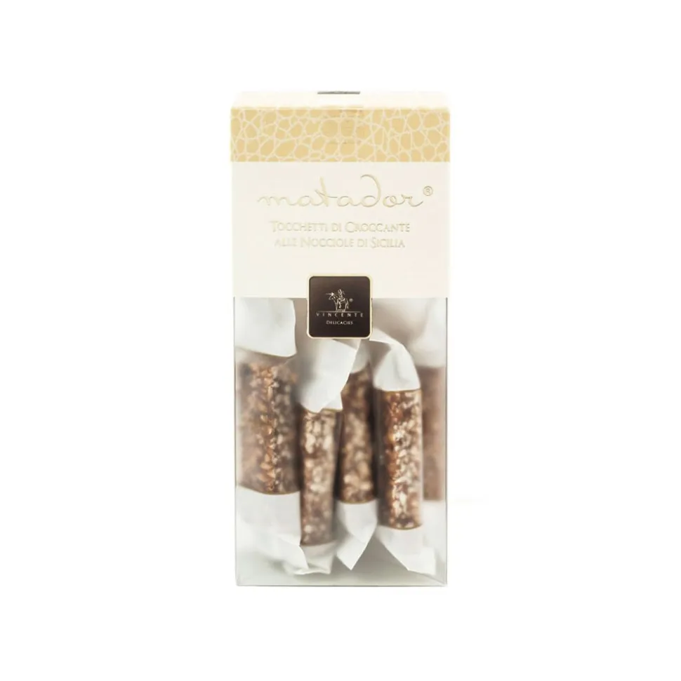 Vincente Delicacies - Crunchy Nougat Pieces with Sicilian Hazelnuts - Matador Crystal Box - Avvenice