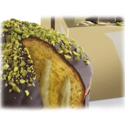 Vincente Delicacies - Panettone Coated with Dark Chocolate and Sicilian Pistachio Stuffed with Pistachio Cream - Le Chic - Avvenice