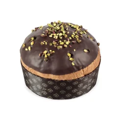 Vincente Delicacies - Panettone Coated with Dark Chocolate and Sicilian Pistachio Stuffed with Pistachio Cream - Le Chic - Avvenice