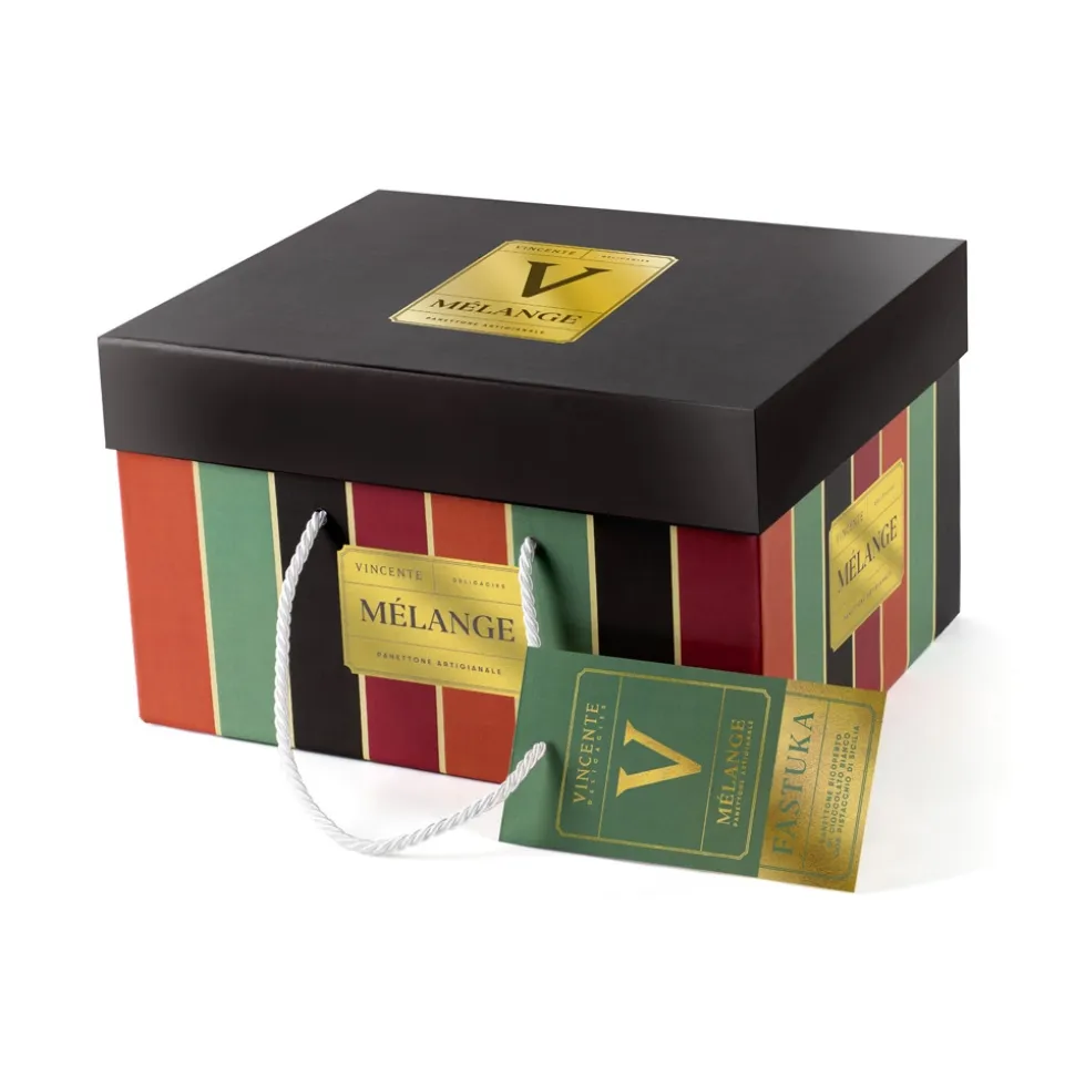 Vincente Delicacies - Panettone Covered with White Chocolate with Bronte Pistachio Cream P.D.O. - Mélange - Avvenice