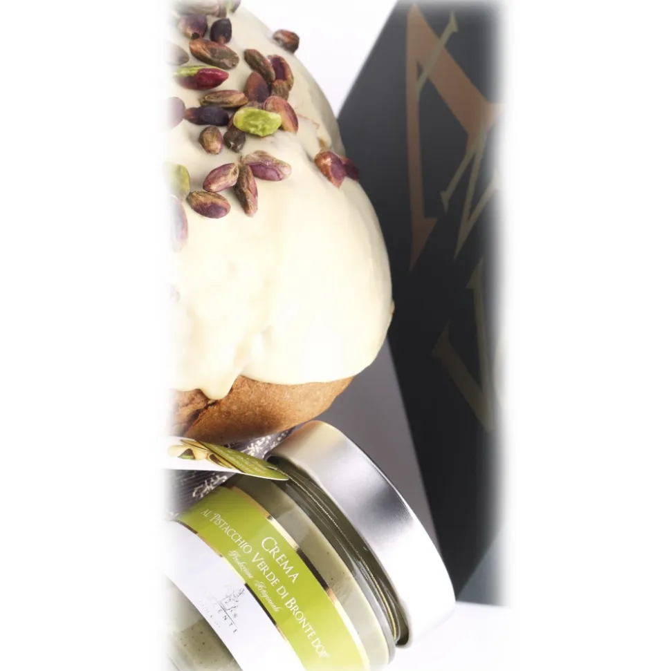 Vincente Delicacies - Panettone Covered with White Chocolate with Bronte Pistachio Cream P.D.O. - Mélange - Avvenice