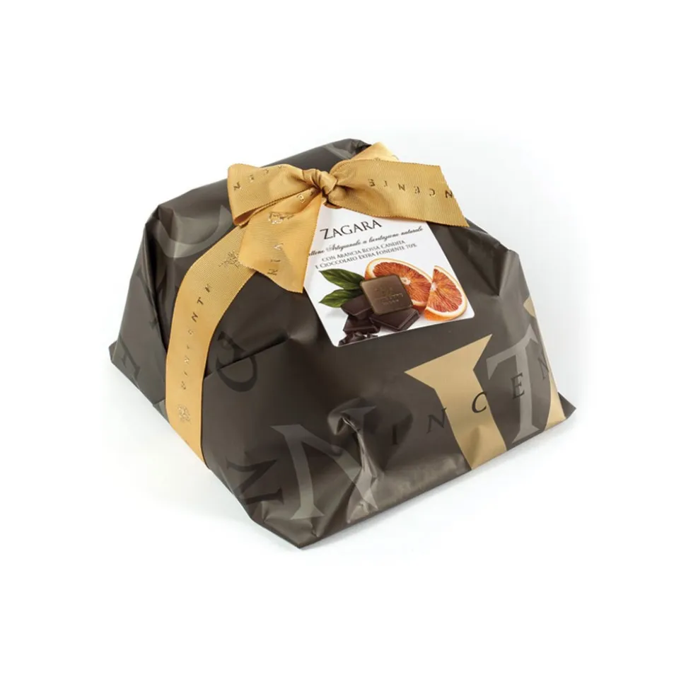 Vincente Delicacies - Panettone Covered with Dark Chocolate with Orange - Zagara - Hand Wrapped Artisan - Avvenice