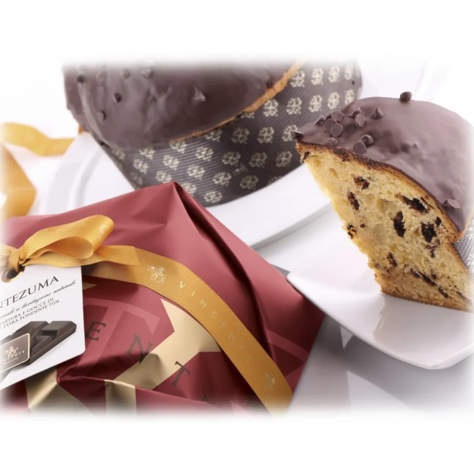 Vincente Delicacies - Panettone Covered with Dark Chocolate with Orange - Zagara - Hand Wrapped Artisan - Avvenice