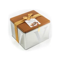 Vincente Delicacies - Panettone Covered with Milk Chocolate and Hazelnuts - Nucilla - Artisan in Metallic Box - Avvenice