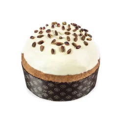 Vincente Delicacies - Panettone Covered with White Chocolate with Sicilian Pistachio - Fastuka - Hand Wrapped Artisan - Avvenice