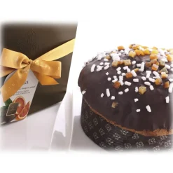 Vincente Delicacies - Panettone Covered with Dark Chocolate with Orange - Zagara - Artisan in Metallic Box - Avvenice