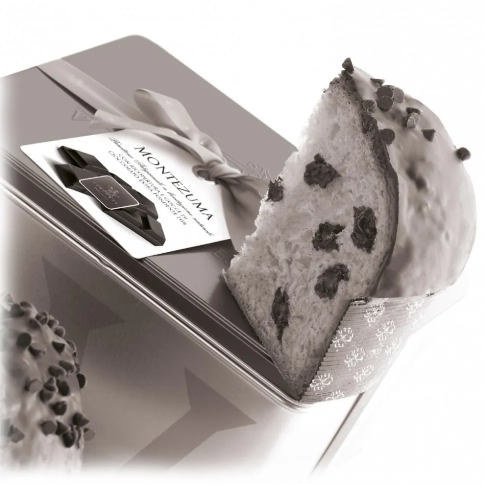 Vincente Delicacies - Panettone Covered with Dark Chocolate with Orange - Zagara - Artisan in Metallic Box - Avvenice