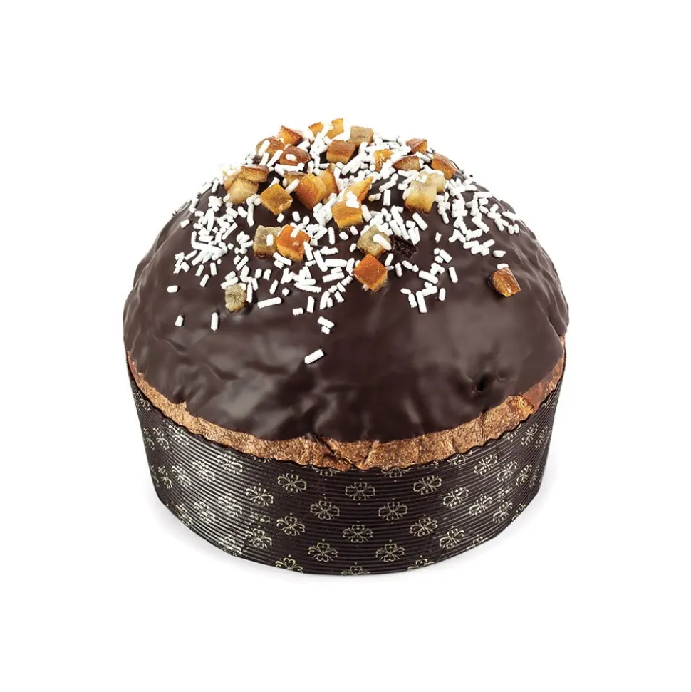 Vincente Delicacies - Panettone Covered with Dark Chocolate with Orange - Zagara - Artisan in Metallic Box - Avvenice