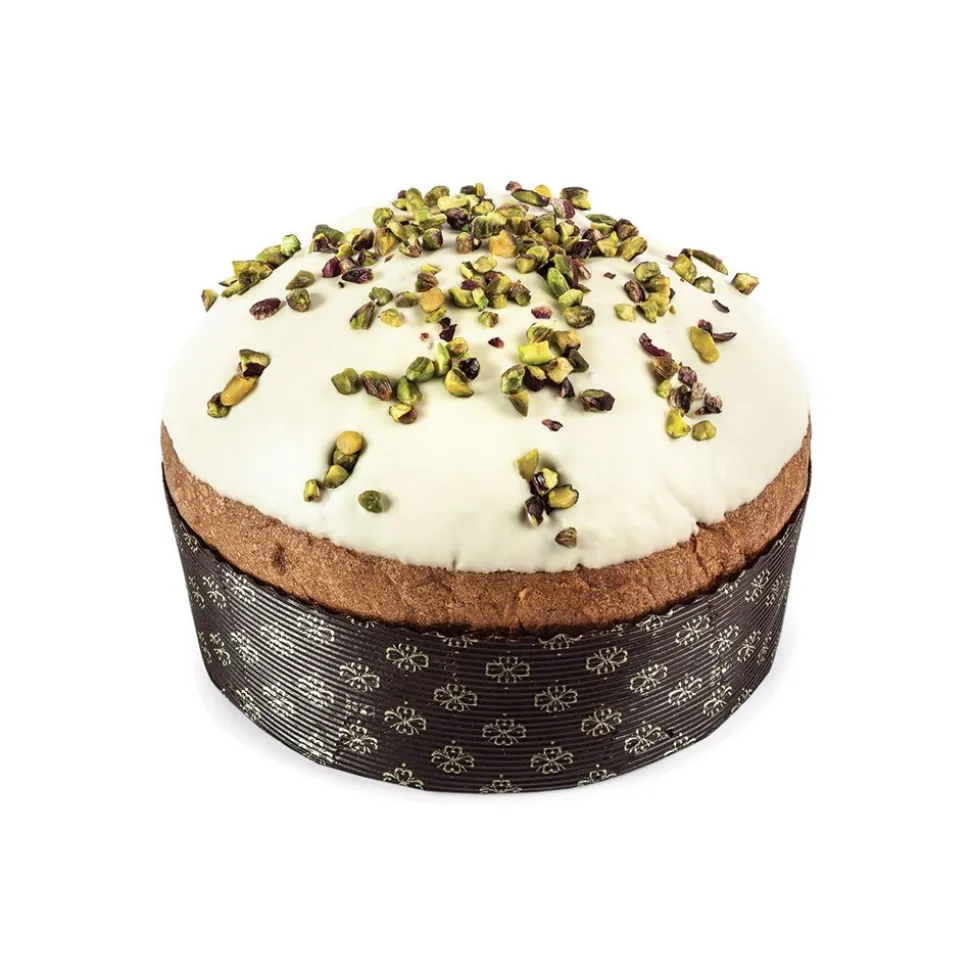 Vincente Delicacies - Sant'Agata - Artisan Panettone with White Chocolate and Pistachio - Sicilian Looks - Hand Wrapped - Avvenice