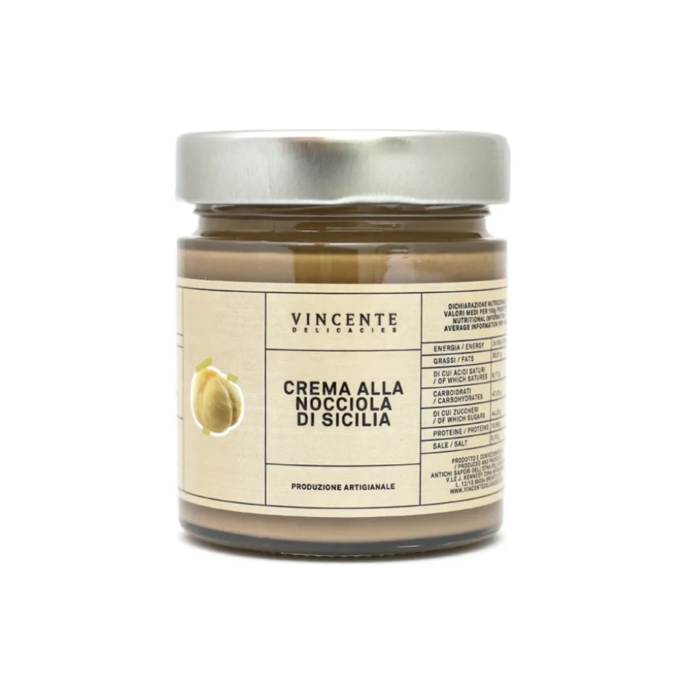 Vincente Delicacies - Sicilian Hazelnut Cream - Artisan Spreadable Creams - 180 g - Avvenice