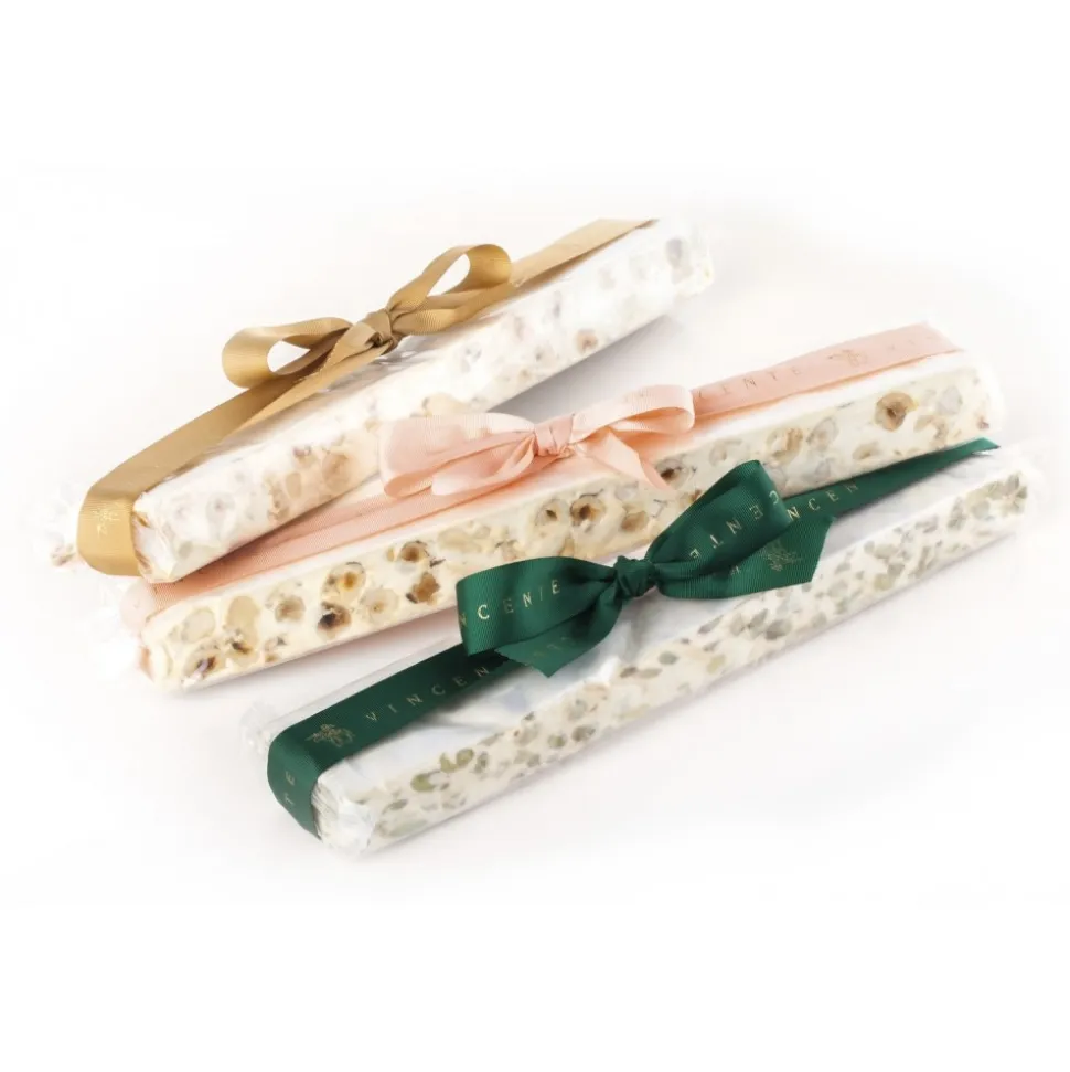 Vincente Delicacies - Soft Nougat Bar with Sicilian Hazelnuts - Opal Ribbon Flow-Pack - 400 g - Avvenice