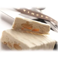 Vincente Delicacies - Soft Nougat Bar with Sicilian Almonds and Covered with Fine White Chocolate - Ribbon Box - Avvenice