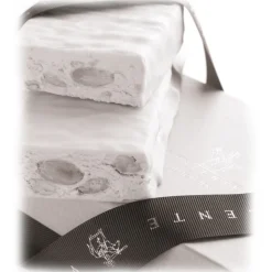 Vincente Delicacies - Soft Nougat Bar with Sicilian Almonds and Covered with Fine White Chocolate - Ribbon Box - Avvenice