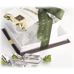 Vincente Delicacies - Soft Pistachio Nougat Candies and Covered with Fine White Chocolate - Glamour - Ninféa Gift Box - Avvenice